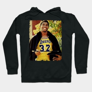 Magic Johnson in Lakers Hoodie